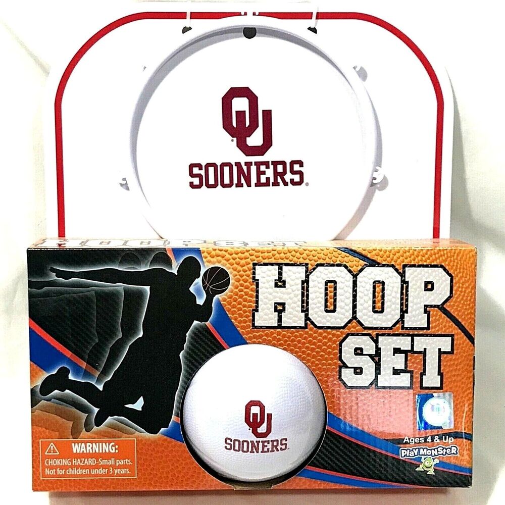 Oklahoma Sooners Mini Indoor Basketball Hoop Set Game Office Play Monster Toy